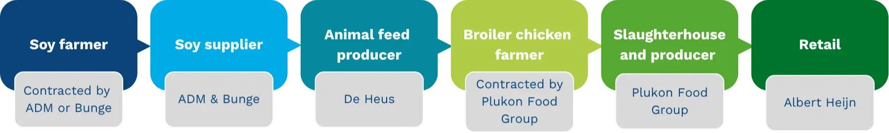 Schematic illustration of the Beter voor Natuur & Boer broiler chicken chain