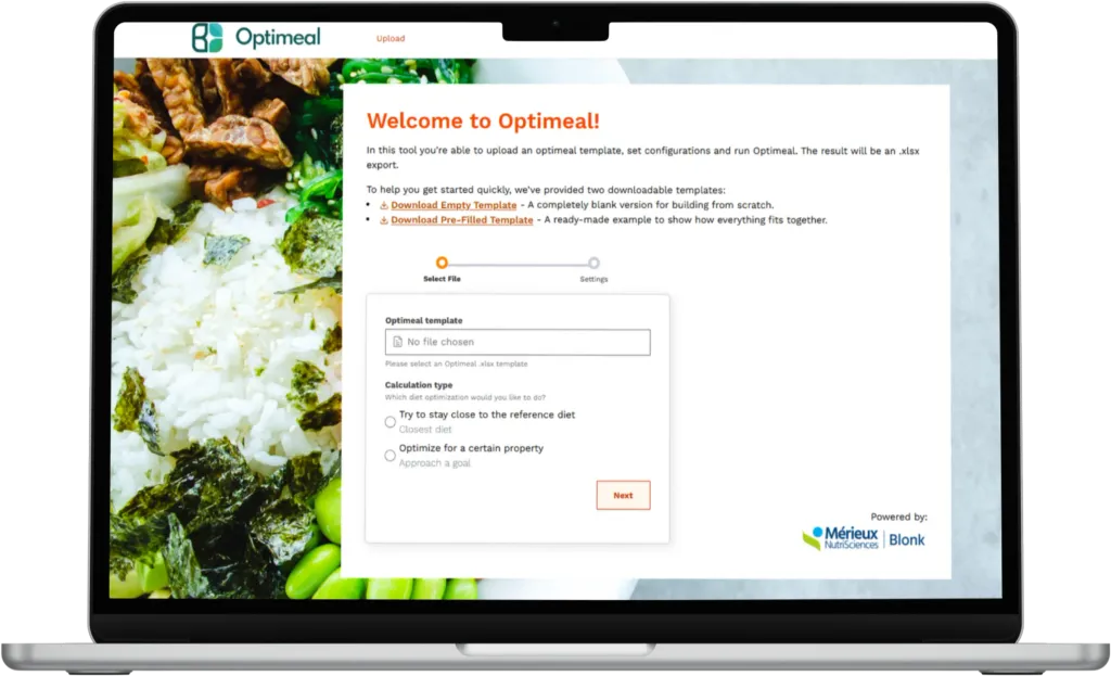 Optimeal Open Access - free diet optimization tool